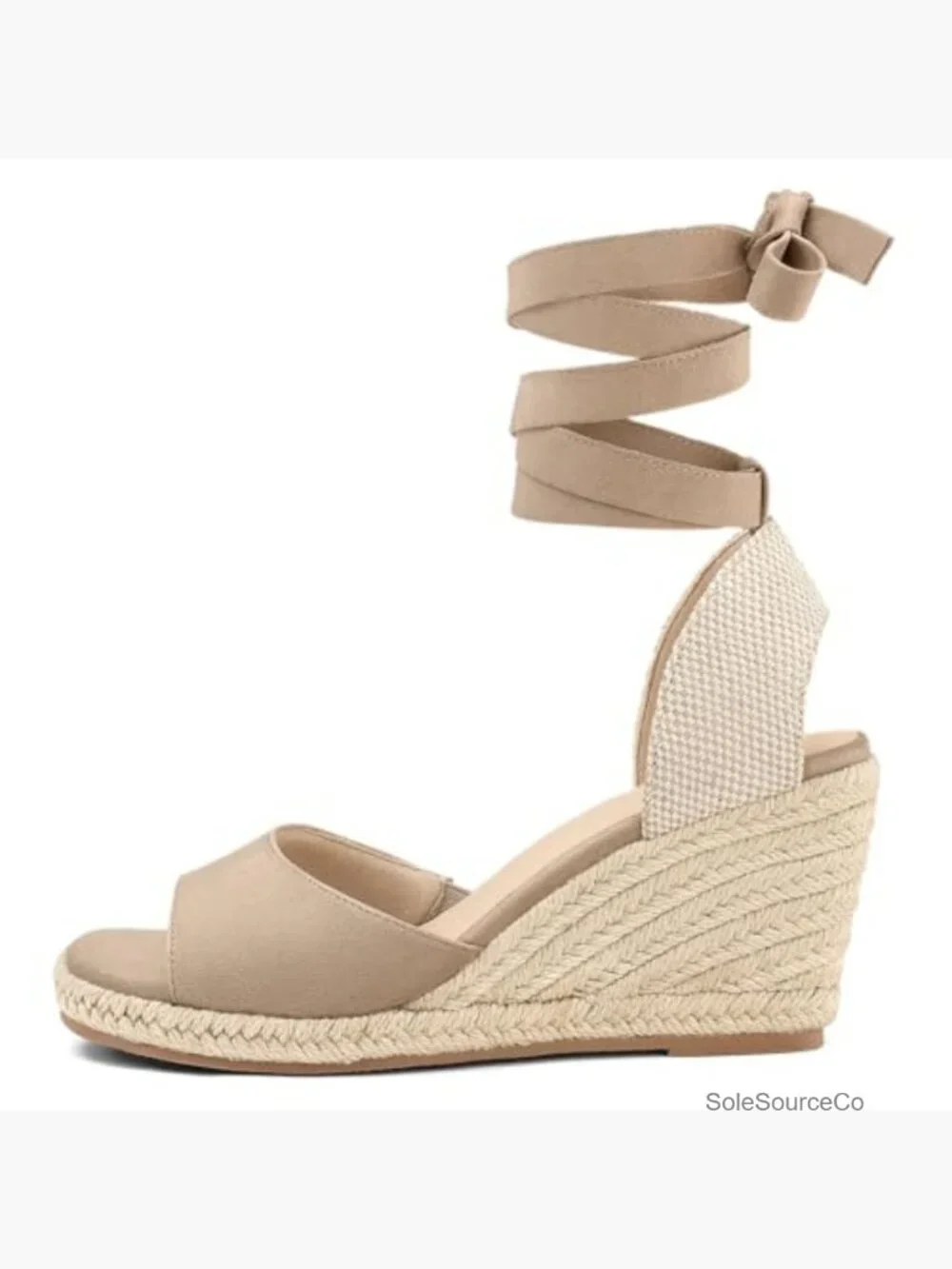 Wedge Sandals Open Toe Espadrilles Platform Ankle Strap Lace Up Summer Shoes